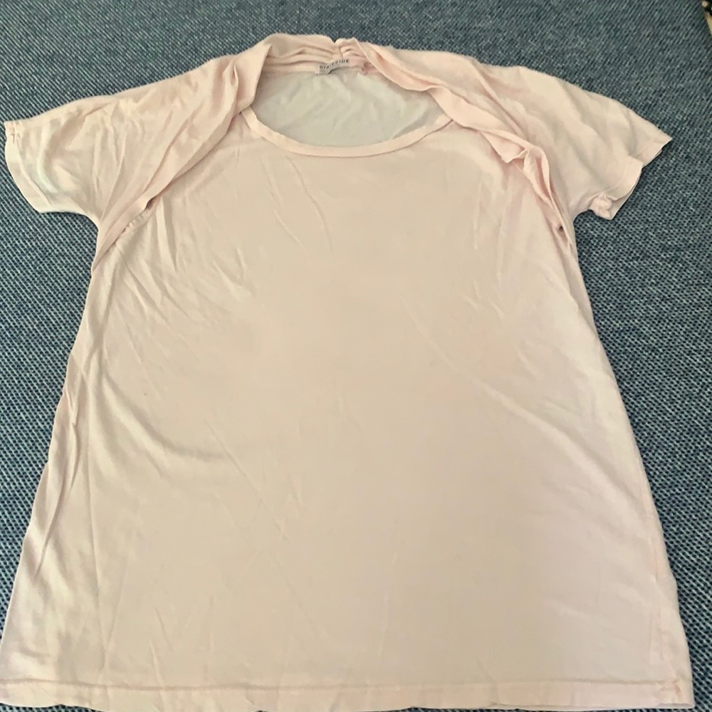 Stateside Pink Short Sleeve Blouse Size S